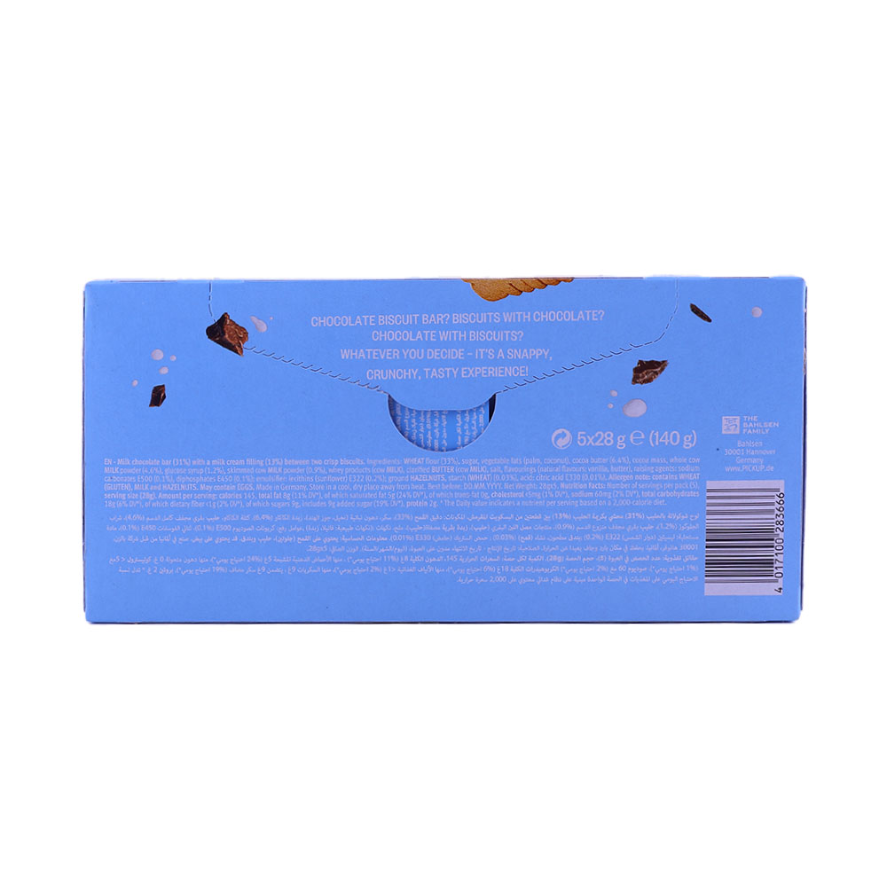 Bahlsen Pick Up Choco & Milk Crackers 140g back image
