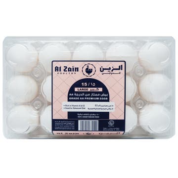Al Zain Large White Eggs 15 Pack 