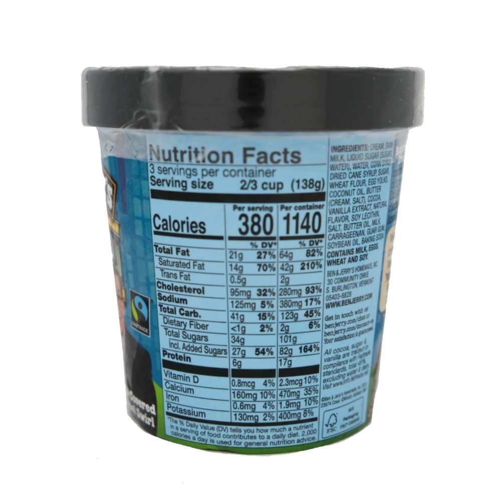 Ben & Jerrys Americone Dream Vanilla Ice Cream back image