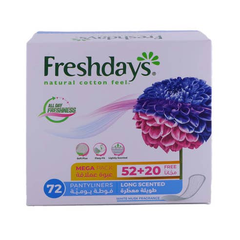 Freshdays Long Scented Pantyliners [52 + 20 Pieces] 