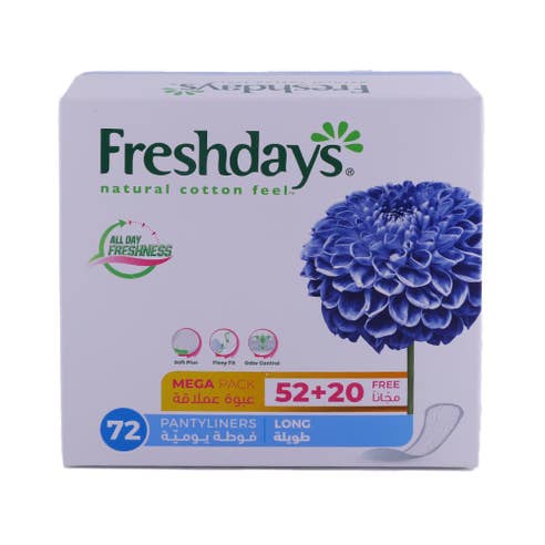 Freshdays Long Pantyliners [52 + 20 Pieces] 