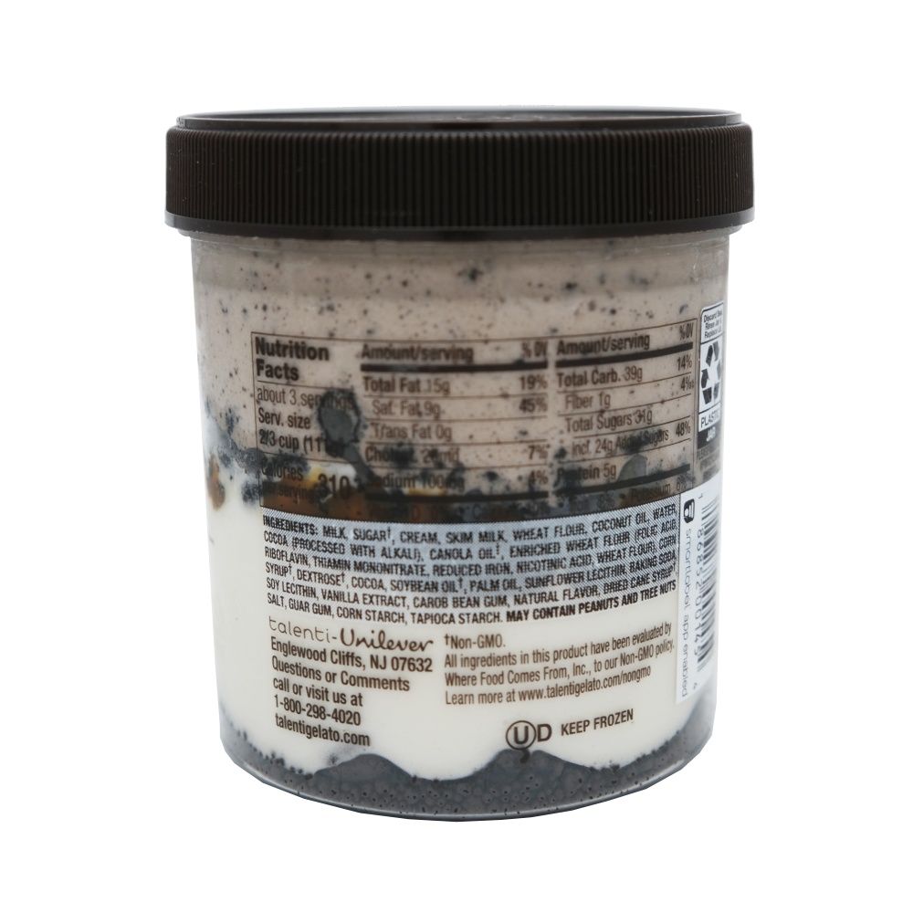 Talenti Gelato Layers Cookies & Cream Ice Cream 303.3g back image