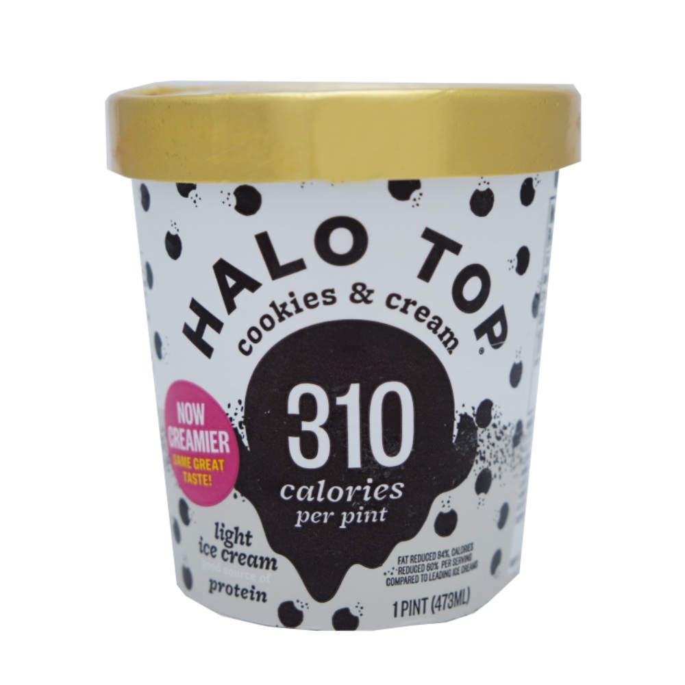 Halo Top Cookies & Cream Light Ice Cream 16Oz