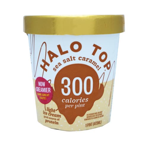 Halo Top Sea Salt Caramel Light Ice Cream 16Oz 