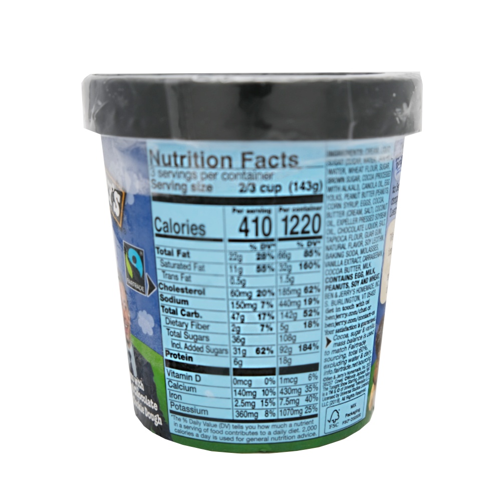 Ben & Jerrys The Tonight Dough Caramel & Chocolate Ice Cream back image