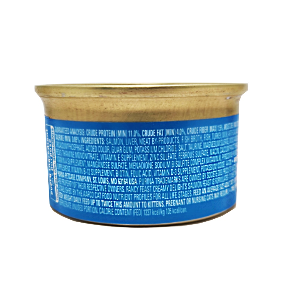 Fancy Feast Creamy Delights Salmon Cat Food 3Oz back image