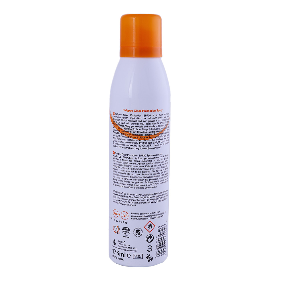 Calypso Clear Protection Continuous Spray SPF 30 175ml back image