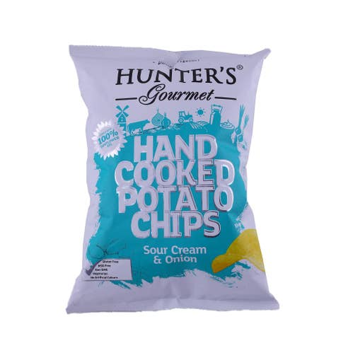Hunters Gourmet Sour Cream & Onion Potato Chips 125g 