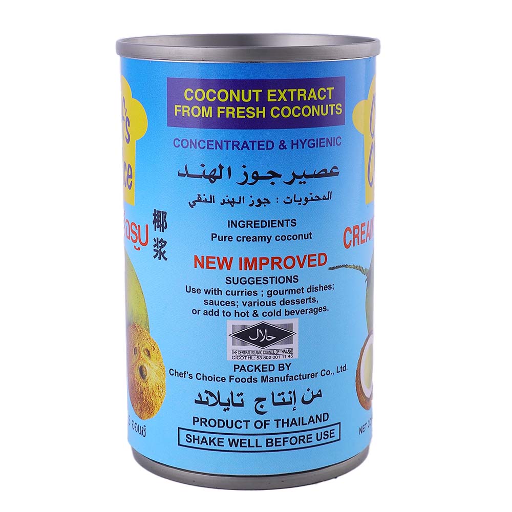 Chef's Choice Creamy Coconut 165ml right side image