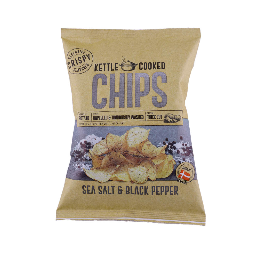 Chips Kettle Cooked Sea Salt & Black Pepper Potato Chips 150g