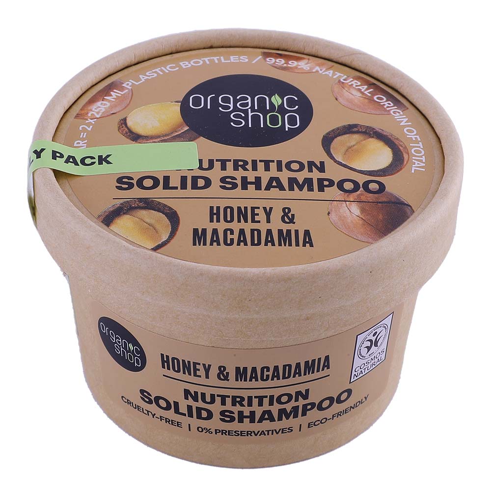 Organic Shop Honey & Macadamia Solid Shampoo 60g