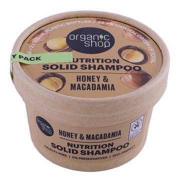 Organic Shop Honey & Macadamia Solid Shampoo 60g 