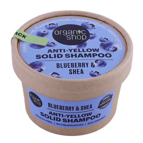 Organic Shop Blueberry & Shea Anti-Yellow Solid Shampoo 60g 