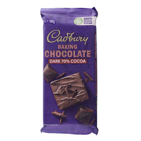 Cadbury Dark 70% Cocoa Baking Chocolate 180g 