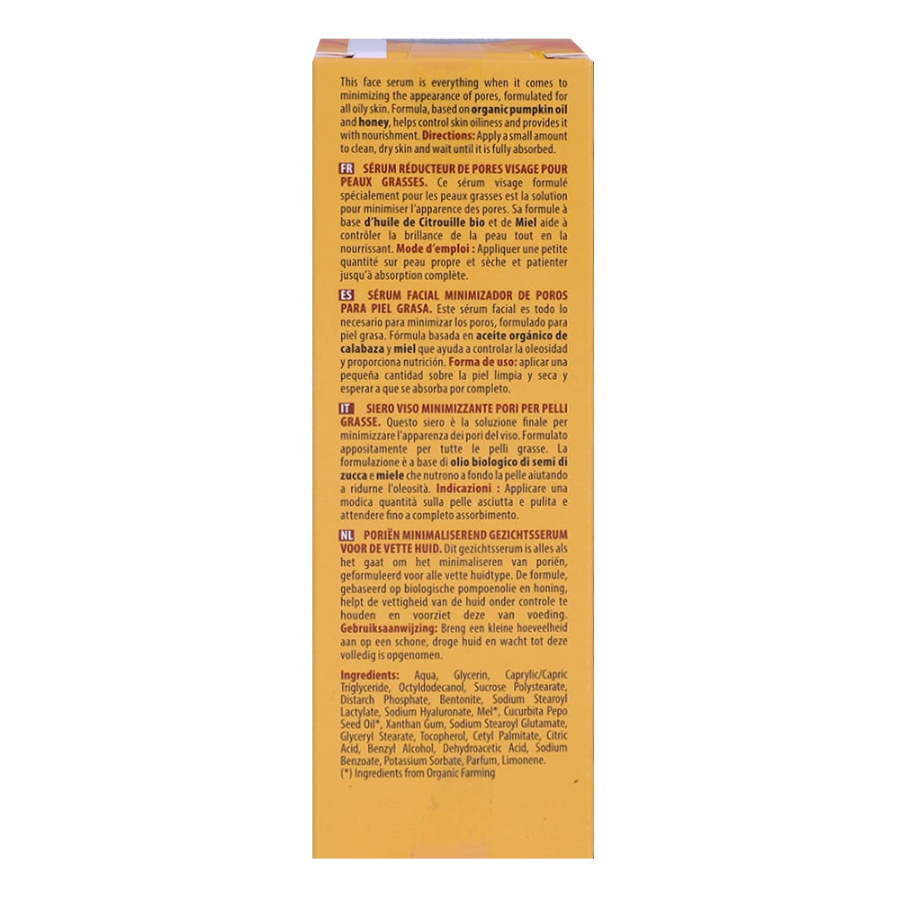 Organic Shop Pumpkin & Honey Pore Minimizing Face Serum for Oily Skin 30ml back image