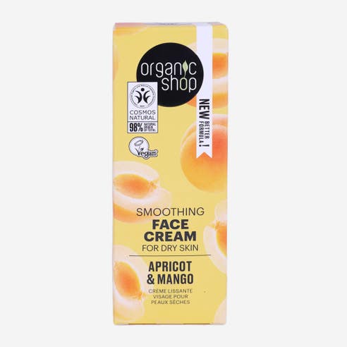 Organic Shop Apricot & Mango Smoothing Face Cream for Dry Skin 50ml 