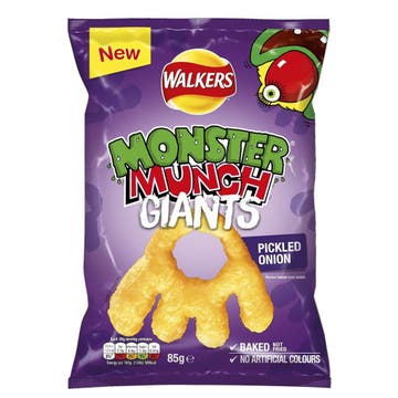 Walkers Monster Munch Giants Pickled Onion Flavour Chips 85g 