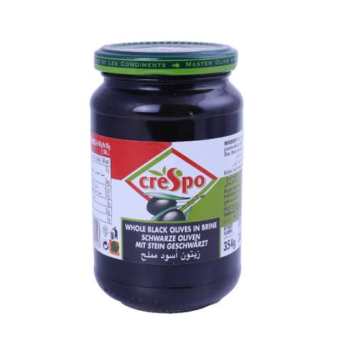Crespo Whole Black Olives Jar 354g 