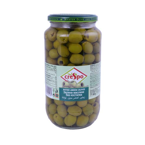 Crespo Pitted Green Olives Jar 907g 