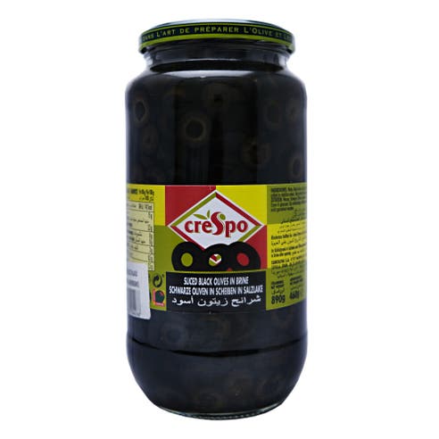 Crespo Sliced Black Olives In Jar 890g 