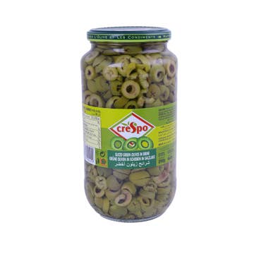 Crespo Sliced Green Olives Jar 890g 