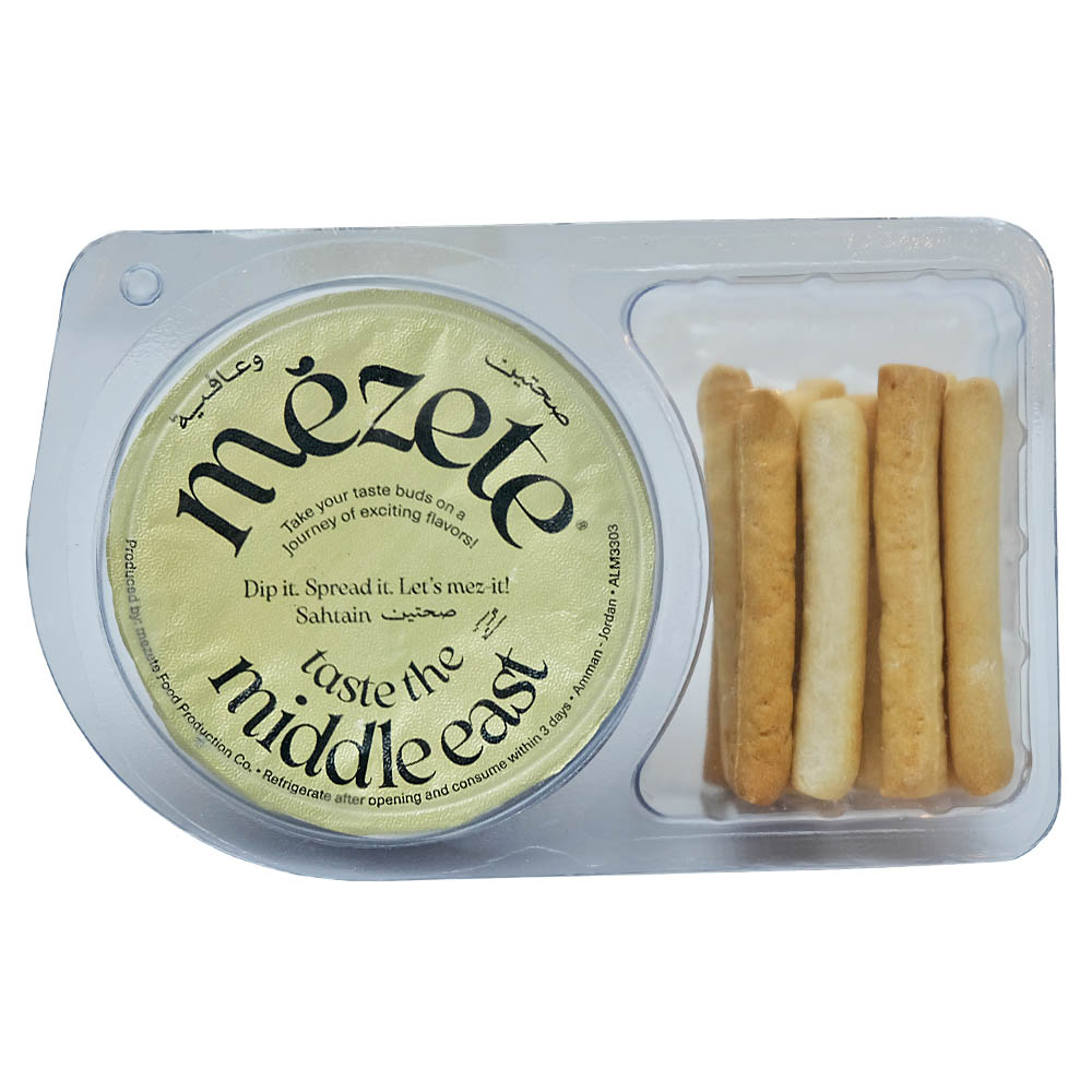 Mezete On The Go Classic Hummus with Bread Sticks 92g back image