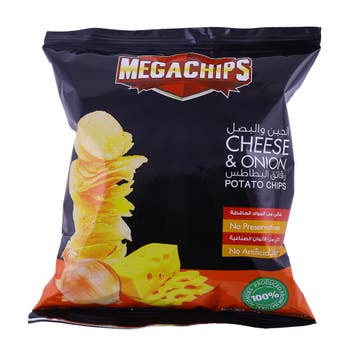 Mega Chips Cheese & Onion Potato Chips 13g 