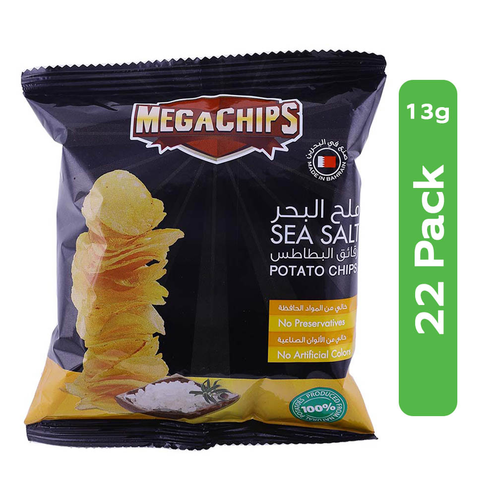 Mega Chips Sea Salt Potato Chips 22x13g