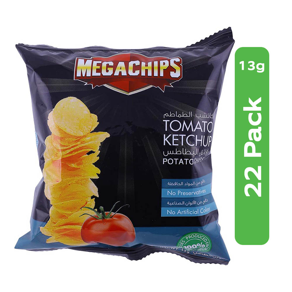 Mega Chips Tomato Ketchup Potato Chips 22x13g
