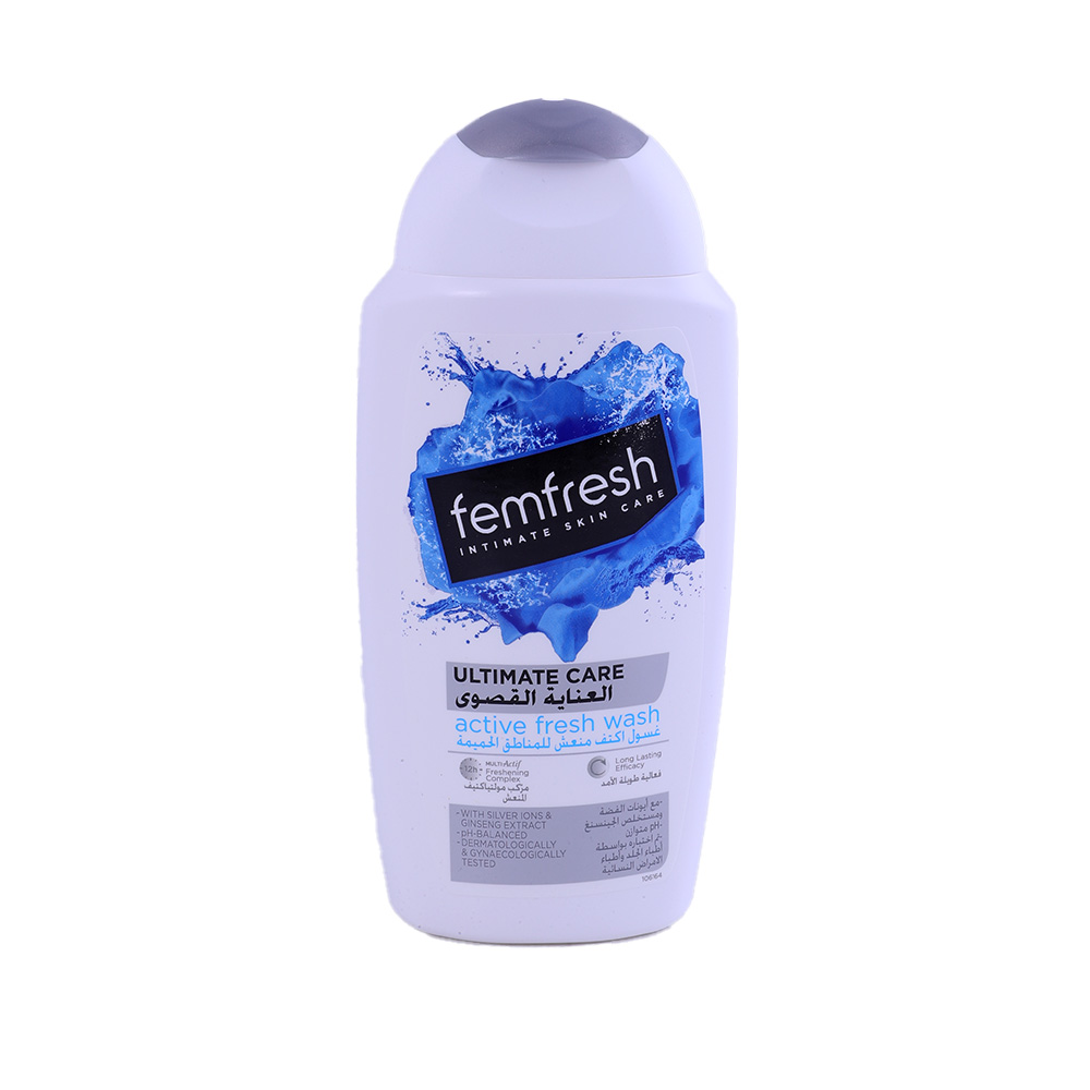 Femfresh Ultimate Care Active Fresh Wash Silver 250ml