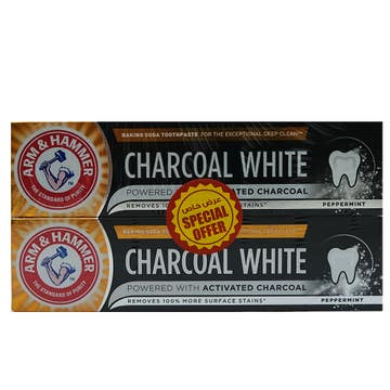 Arm & Hammer Charcoal White Peppermint Toothpaste 2x75ml [Special Offer]