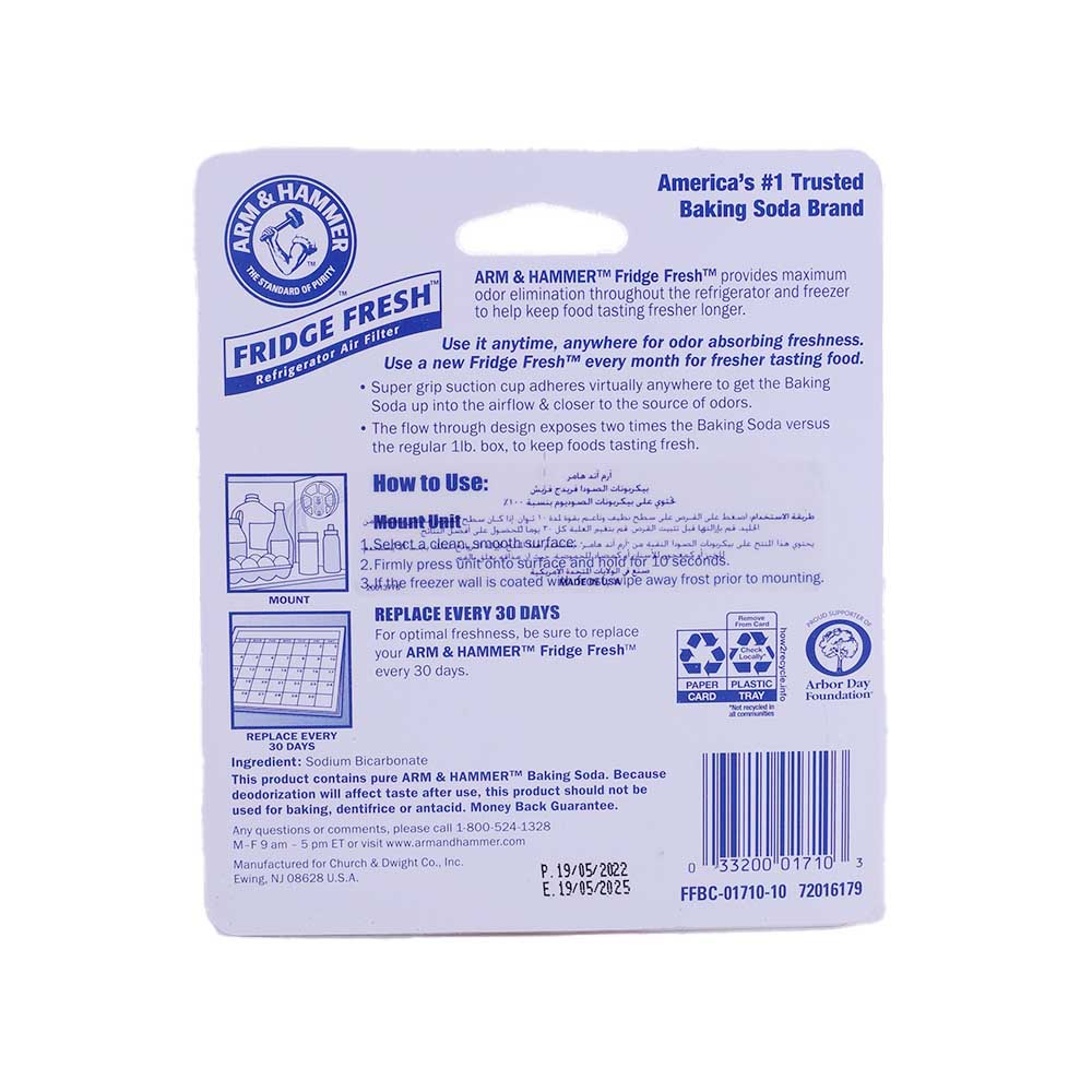 Arm & Hammer Fridge Fresh Refrigerator Air Filter back image