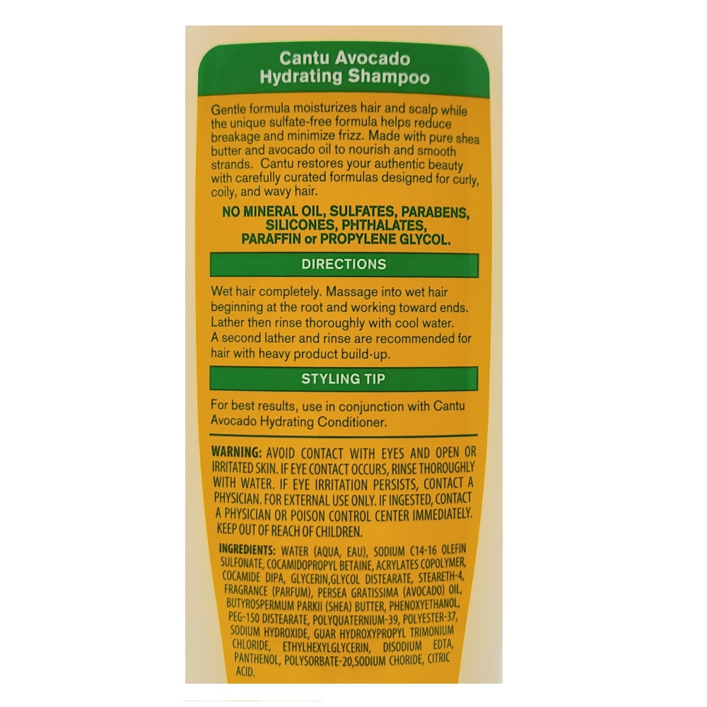 Cantu Avocado Oil and Shea Butter Hydrating Shampoo 400ml back image