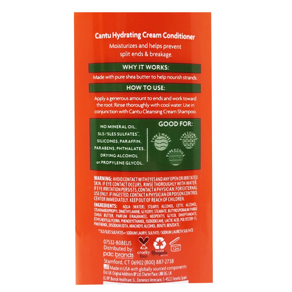Cantu Shea Butter Sulfate-Free Hydrating Cream Conditioner 400ml back image