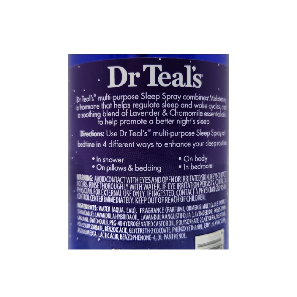 Dr Teals Sleep Spray With Melatonin And Essential Oils 177ml back image