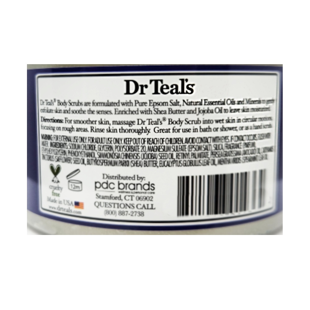 Dr Teals Epsom Salt Body Scrub With Eucalyptus And Spearmint 454g back image