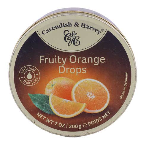Cavendish & Harvey Fruity Orange Drops Tins 200g 