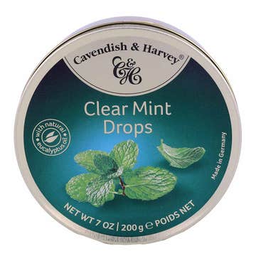 Cavendish & Harvey Clear Mint Drops Tins 200g 