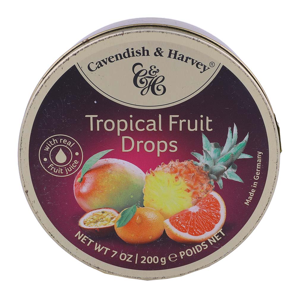 Cavendish & Harvey Tropical Fruit Drops Tin 200g