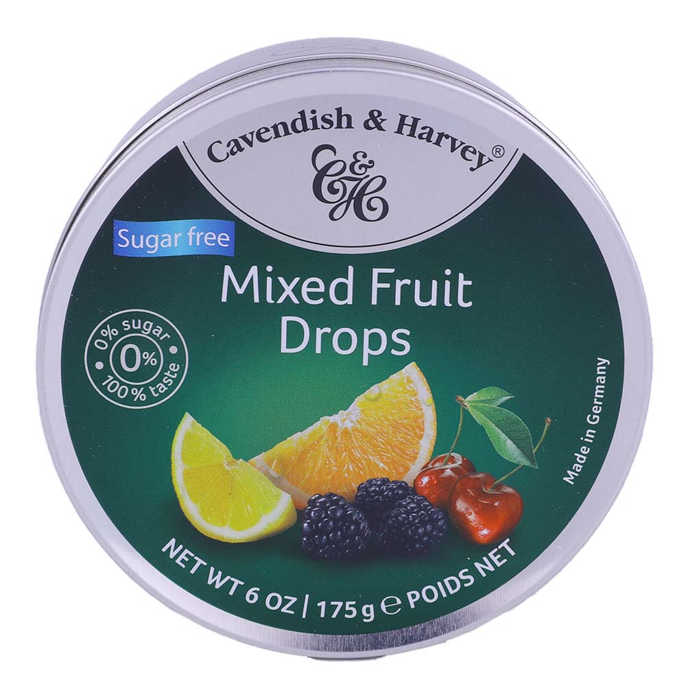 Cavendish & Harvey Sugar Free Mixed Fruit Drops Tins 175g