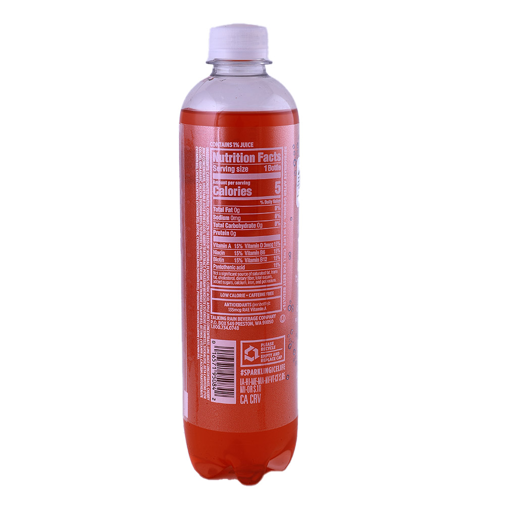 Sparkling Ice Cherry Limeade Flavored Sparkling Water 17oz back image
