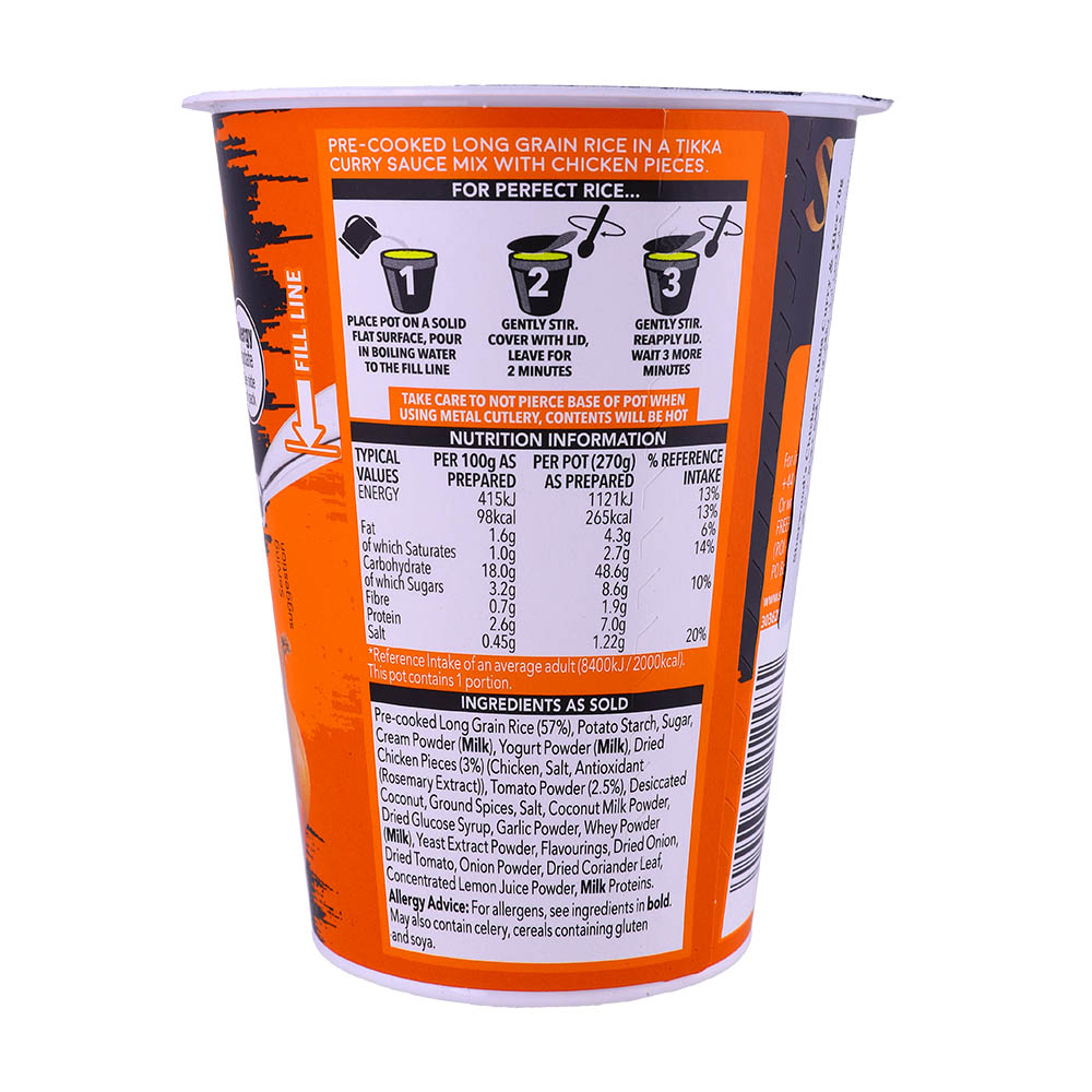 Sharwood's Curry & Rice Chicken Tikka 70g back image