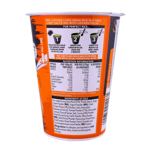 Sharwood's Curry & Rice Chicken Tikka 70g back image