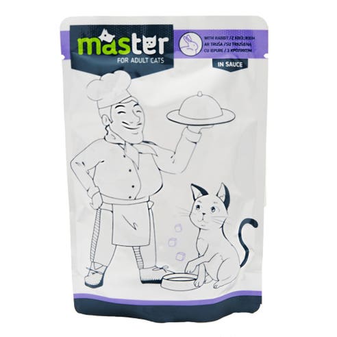 Master Rabbit Meat In Sauce Cat Pouch 80g 