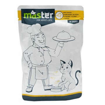 Master Chicken Meat In Sauce Cat Pouch 80g 