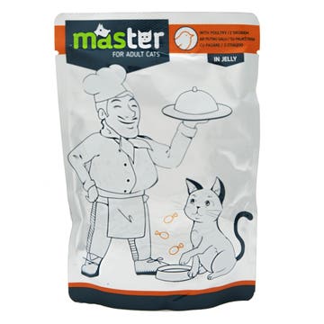 Master Poultry Meat In Jelly Cat Pouch 80g 