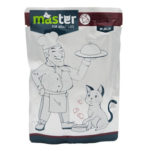 Master With Meet In Jelly Cat Pouch 80g 