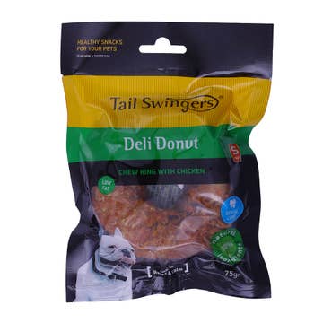 Tail Swingers Chew Ring With Chicken Deli Donut 75g 