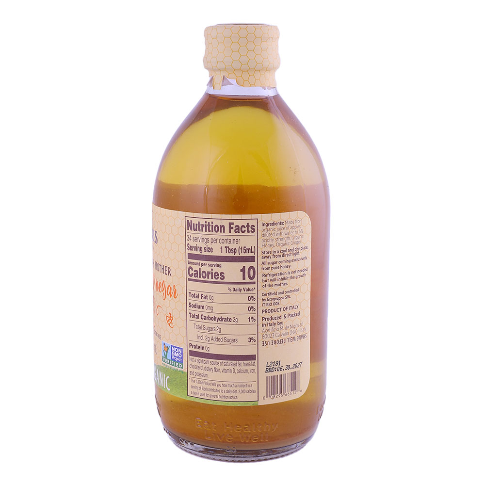 De Nigris Ginger Apple Cider Vinegar 500ml back image