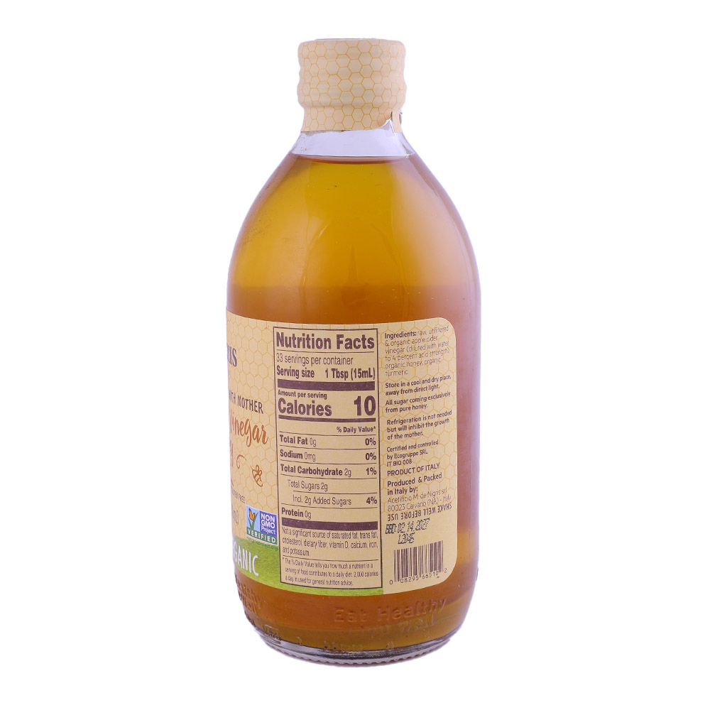 De Nigris Turmeric Apple Cider Vinegar 500ml back image